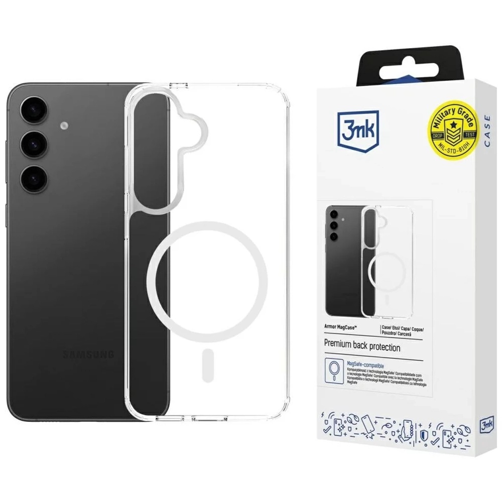 Калъф за Samsung Galaxy S25 / S24 - 3mk Armor MagCase - Прозрачен