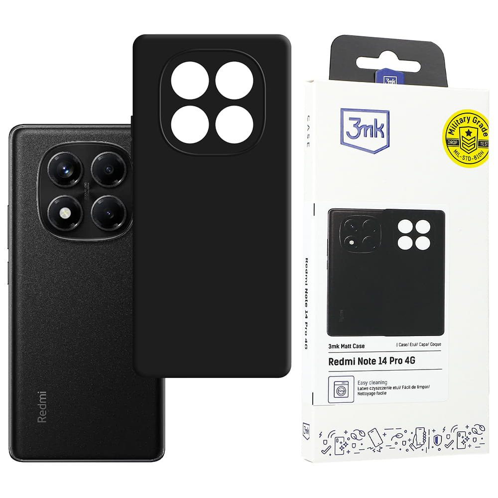 Калъф за Xiaomi Redmi Note 14 Pro 4G - 3mk Matt Case - Черен
