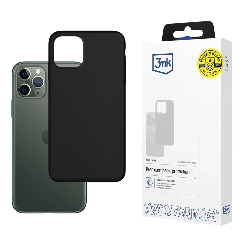 Калъф за iPhone 12 Pro / iPhone 12 - 3mk Matt Case - Черен