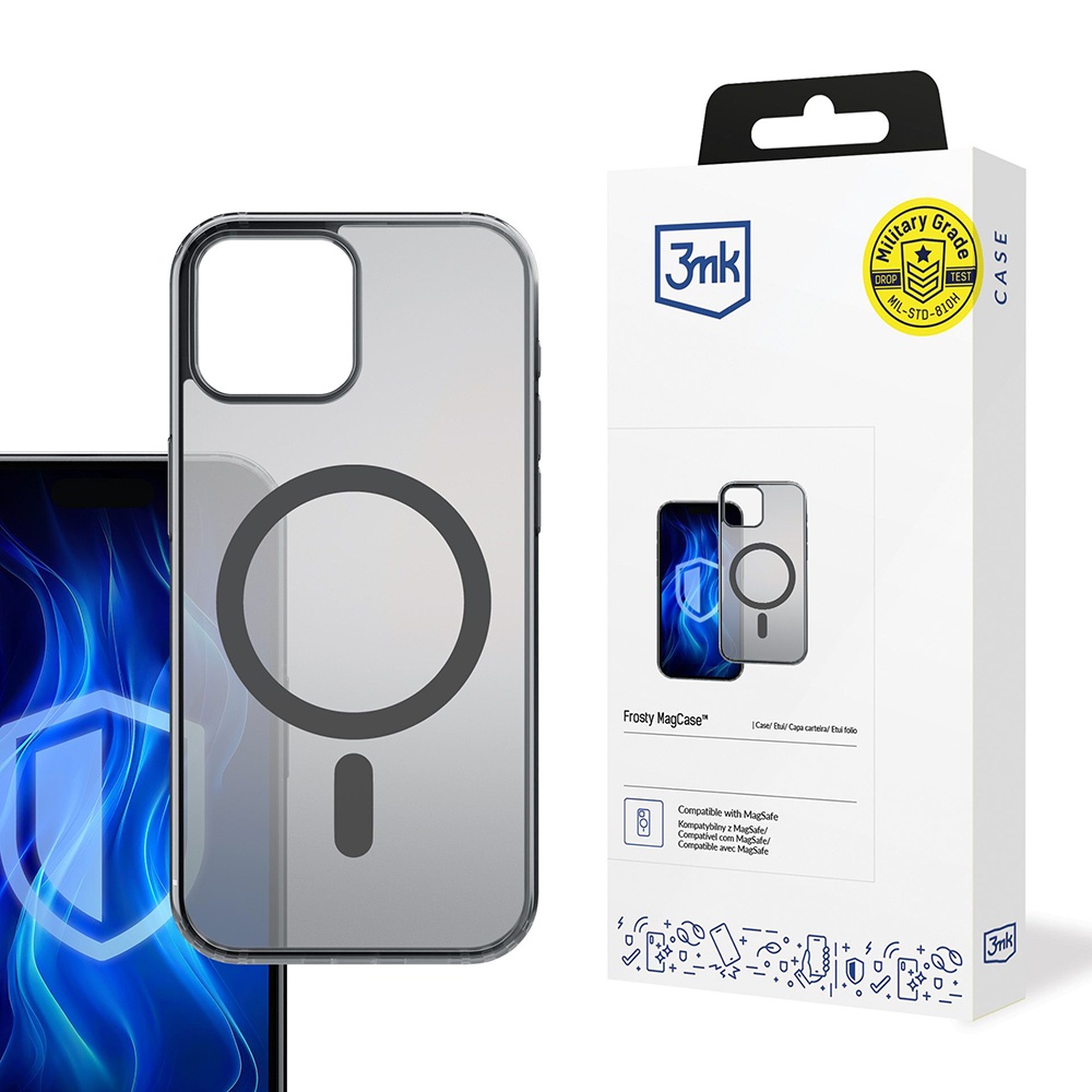 Калъф за iPhone 12 Pro / iPhone 12 - 3mk Frosty MagCase - Черен