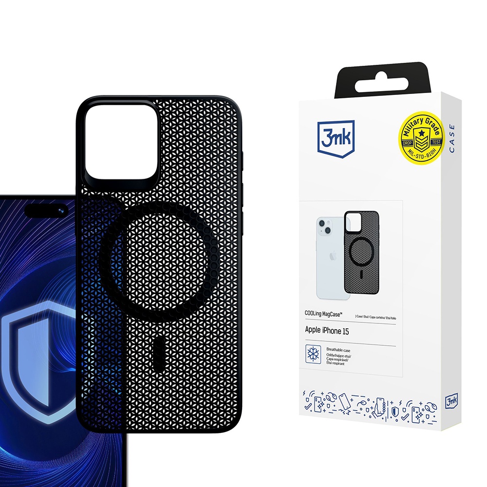 Калъф за iPhone 15 - 3mk COOLing MagCase - Черен