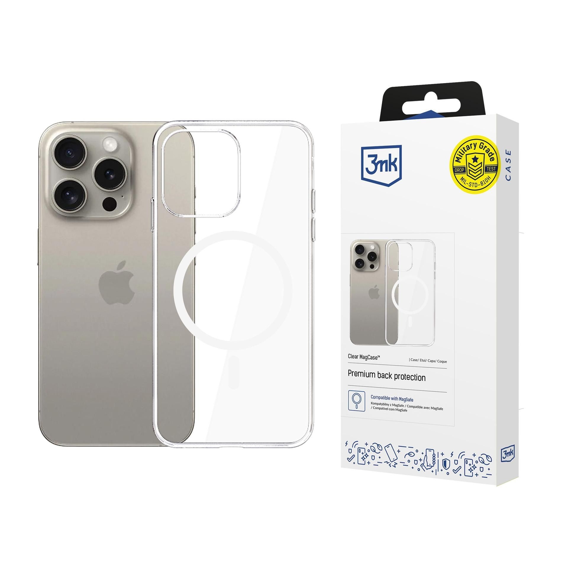 Калъф за iPhone 15 Pro Max - 3mk Прозрачен MagCase - Прозрачен
