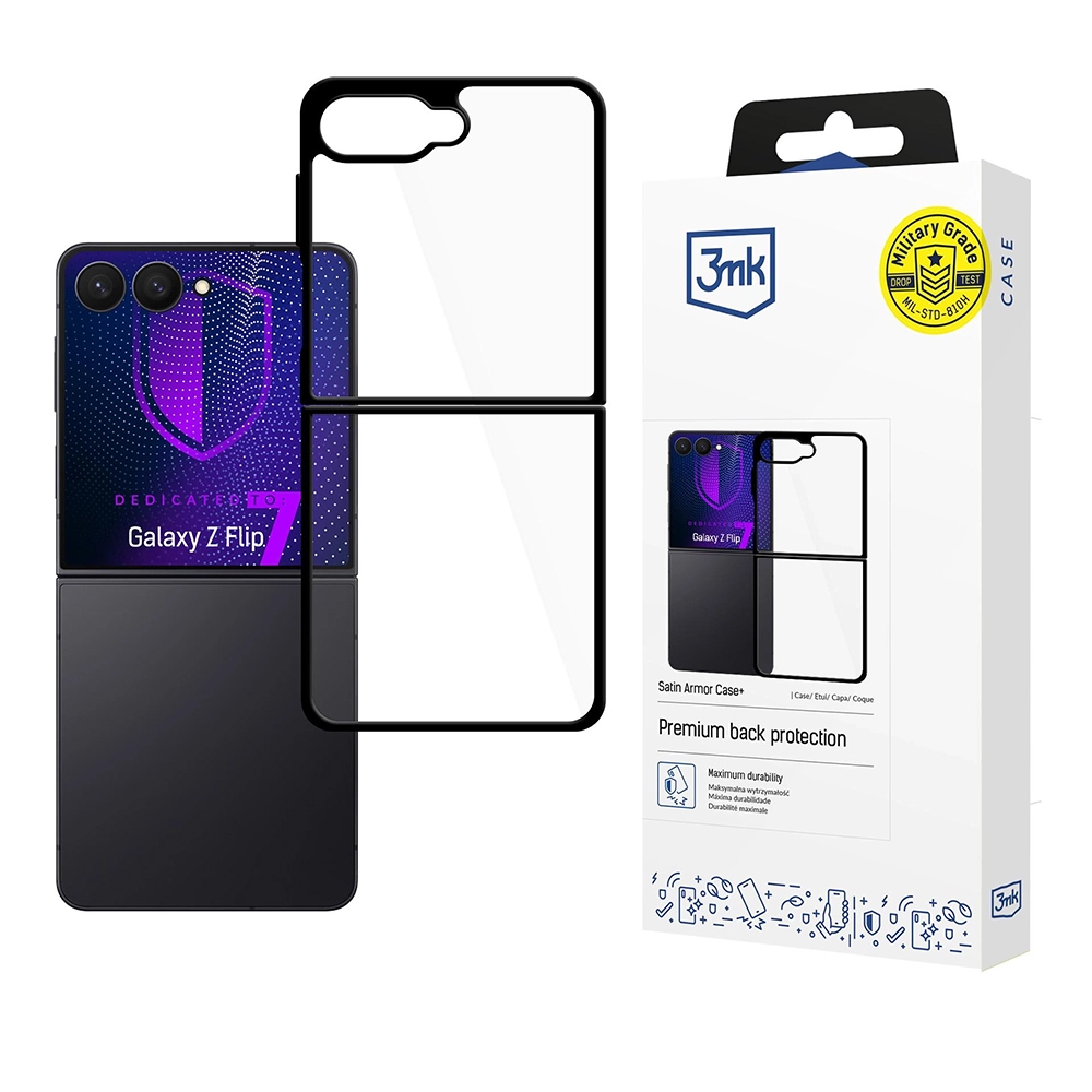 Калъф за Samsung Galaxy Z Flip7 - 3mk Satin Armor Case+ - Прозрачен
