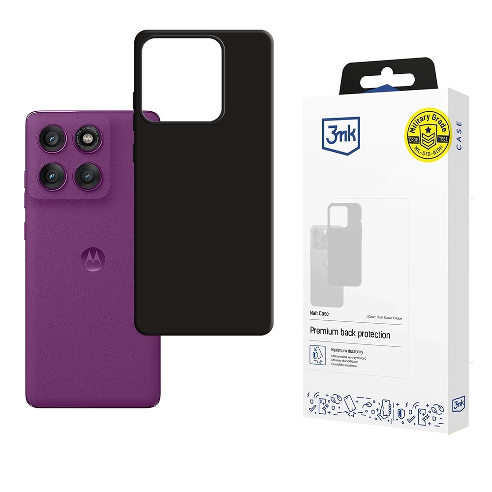 Калъф за Motorola Edge 60 Pro - 3mk Matt Case - Черен