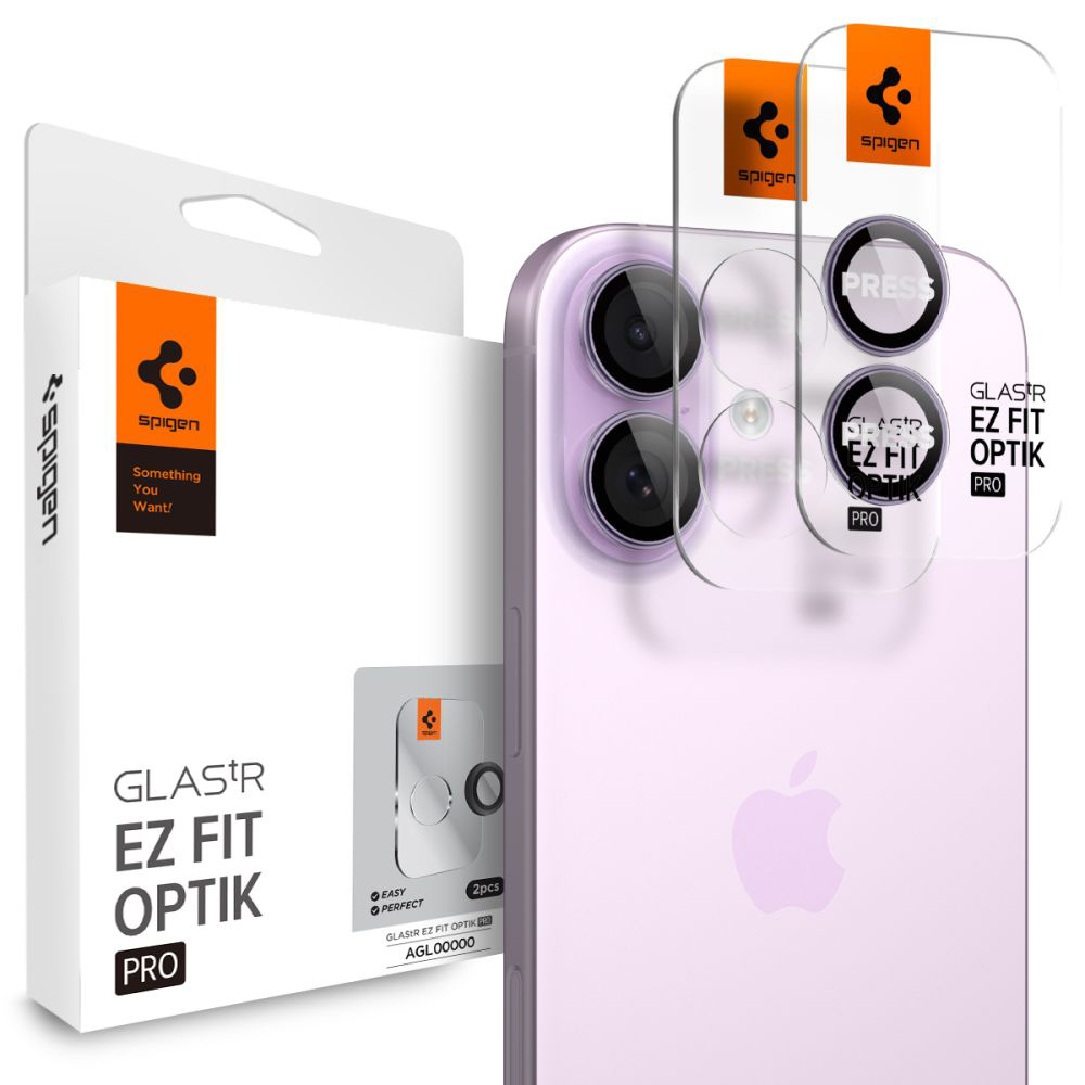 Калъф за камера за iPhone 17 / iPhone 16 Plus / iPhone 16 (комплект 2) - Spigen Glas.tR Optik EZ Fit Pro (AGL10127) - Лилав