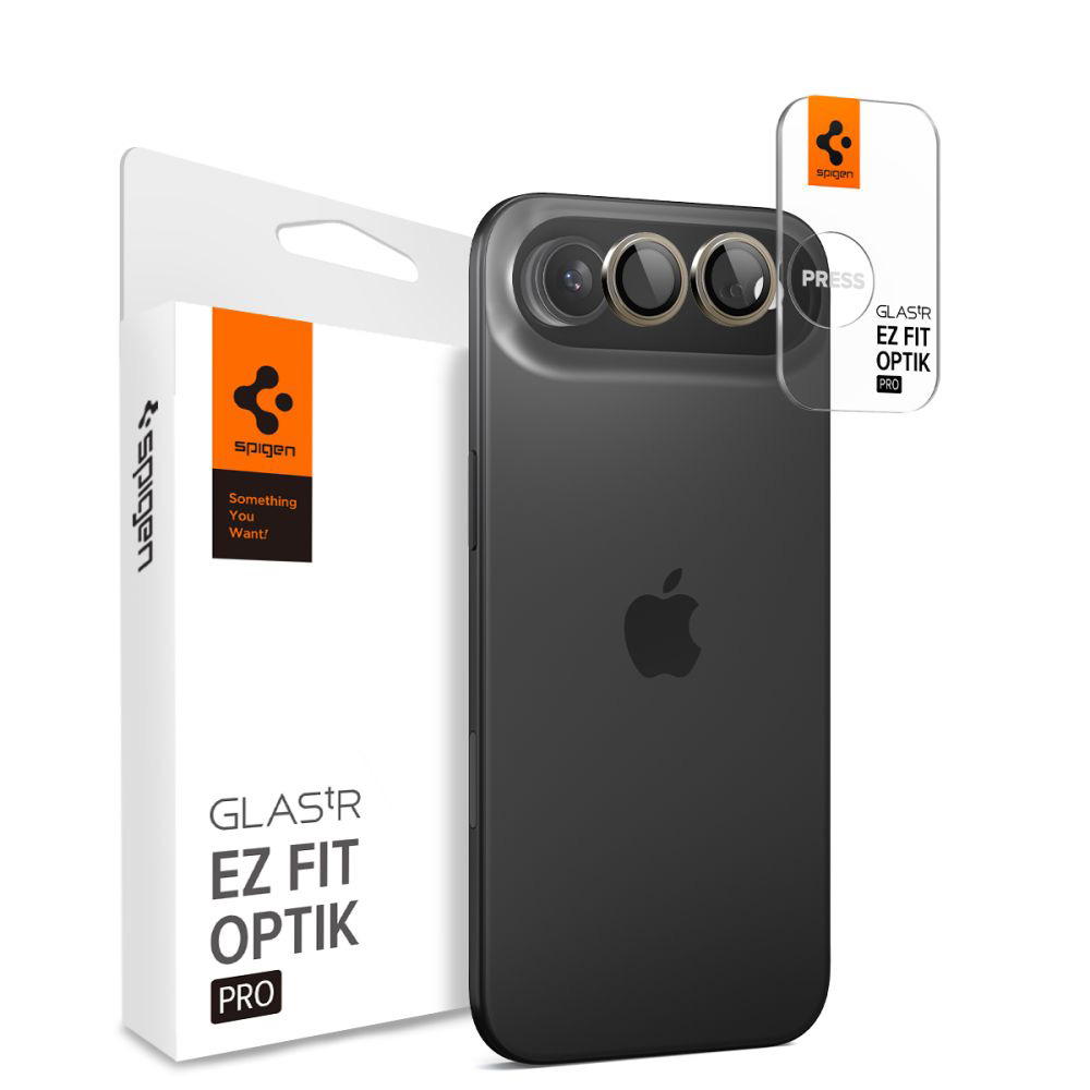 Фолио за камера за iPhone 17 Air (комплект 2) - Spigen Glas.tR Optik EZ Fit Pro (AGL10131) - злато