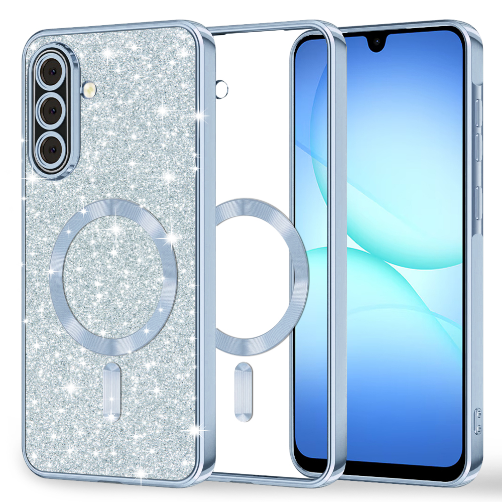 Калъф за Samsung Galaxy A17 5G / A17 4G / M17 / F17 - Techsuit Luxury Glitter MagSafe - Светлосин