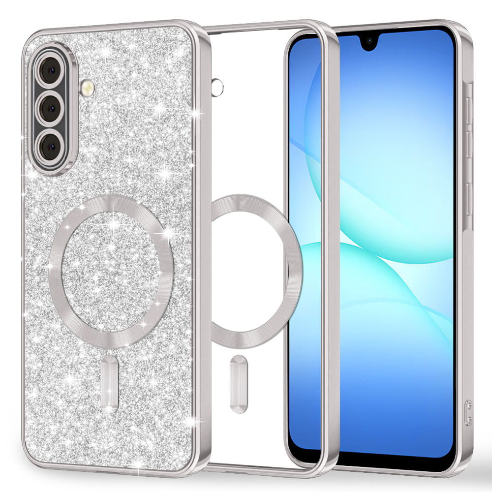 Калъф за Samsung Galaxy A17 5G / A17 4G / M17 / F17 - Techsuit Luxury Glitter MagSafe - Сребрист