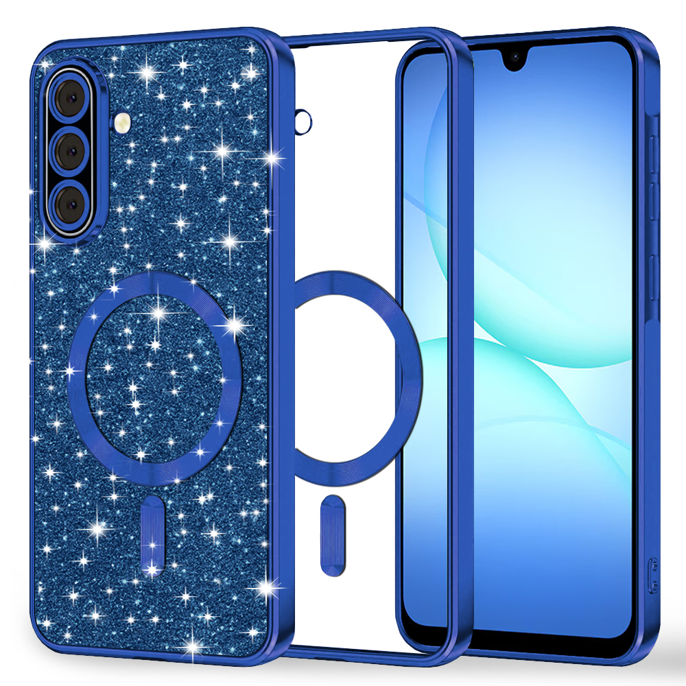 Калъф за Samsung Galaxy A17 5G / A17 4G / M17 / F17 - Techsuit Luxury Glitter MagSafe - Deep Син