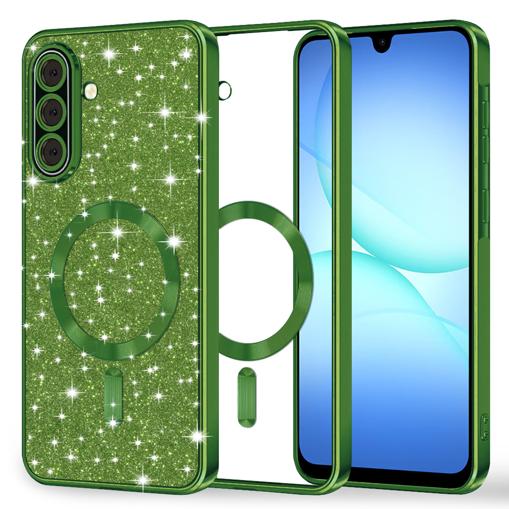 Калъф за Samsung Galaxy A17 5G / A17 4G / M17 / F17 - Techsuit Luxury Glitter MagSafe - Deep Зелен