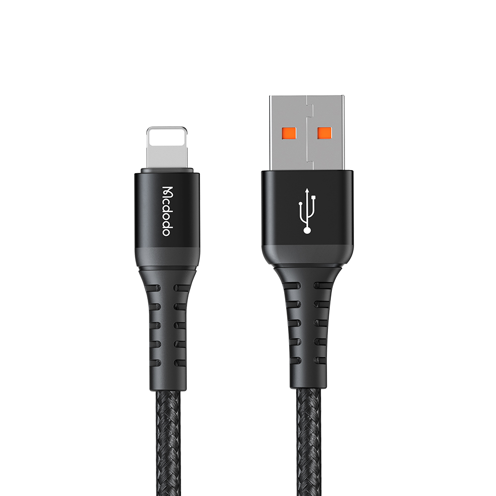 USB към Lightning кабел, алуминий, импрегниран с найлон, 1 м - Mcdodo (CA-2261) - Черен