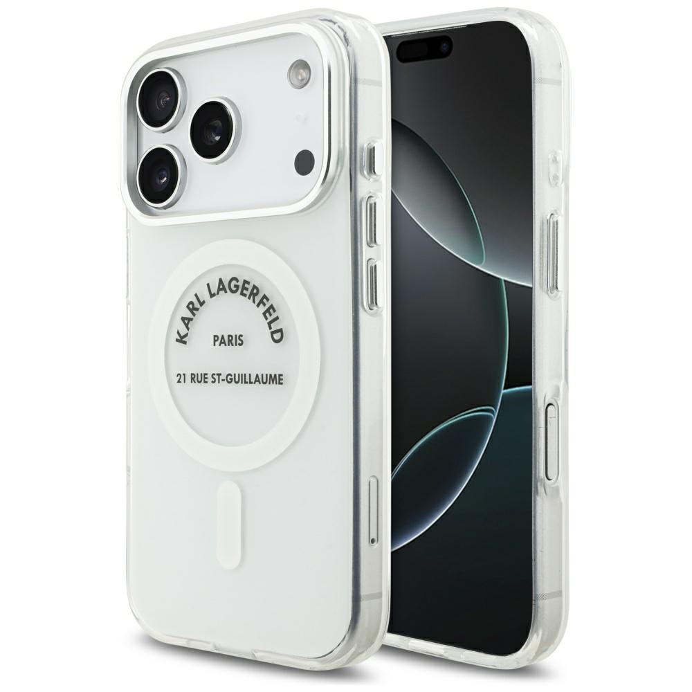Калъф за iPhone 17 Pro - Karl Lagerfeld IML Karl Karl RSG Logo MagSafe (KLHMP17LHKHKRSGPT) - Прозрачен