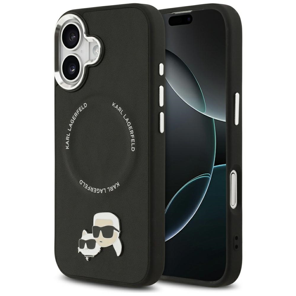Калъф за IPhone 17 - Karl Lagerfeld Leather K&C Pins MagSafe (KLHMP17SPSMLRKCK) - Черен