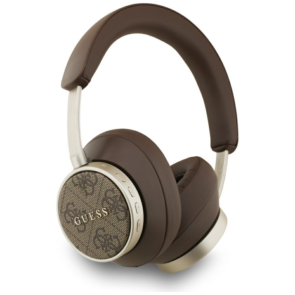 Слушалки за ухо, ANC, Bluetooth - Guess 4G Classic Logo (GUBHC15P4MRSCW) - Кафяви