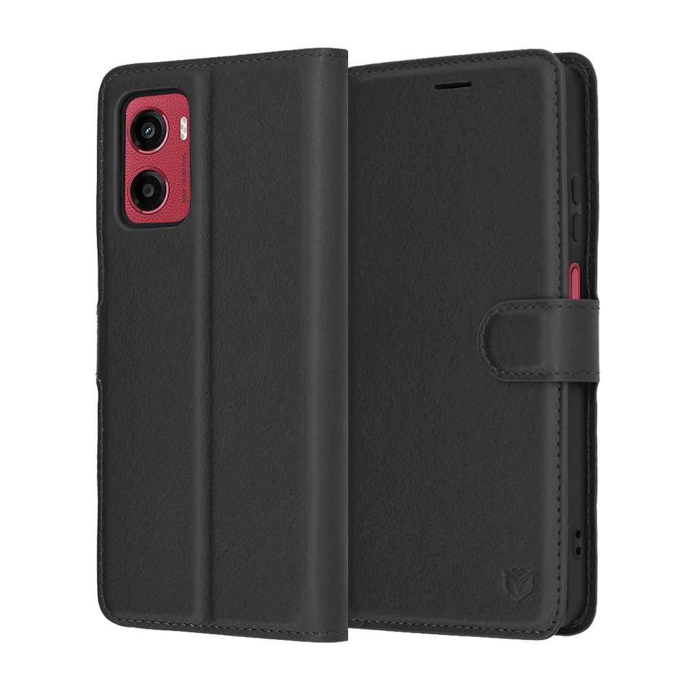 Калъф за Motorola Moto Moto G05 / E15 - Techsuit Leather Folio - Черен