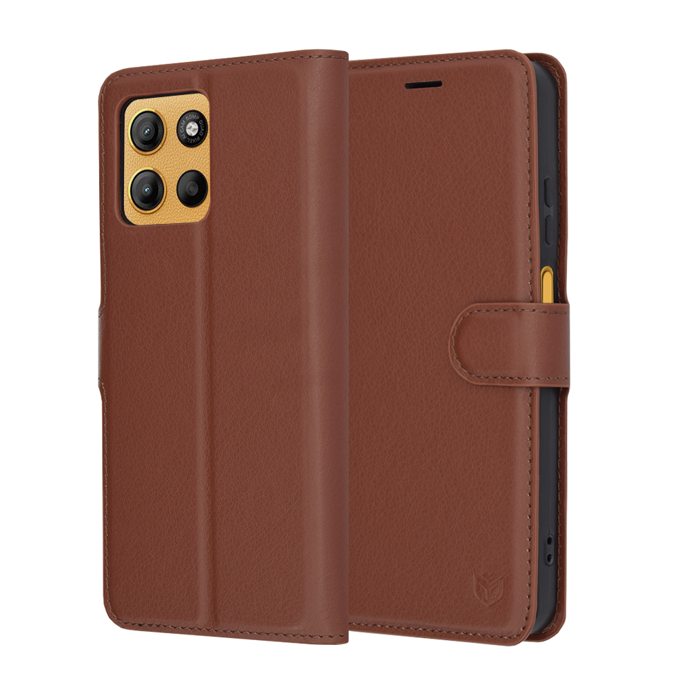 Калъф за Motorola Moto Moto G15 / G15 Power / G17 / G17 Power - Techsuit Leather Folio - Кафяв