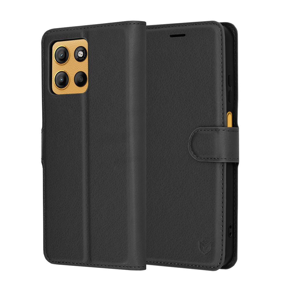Калъф за Motorola Moto Moto G15 / G15 Power / G17 / G17 Power - Techsuit Leather Folio - Черен