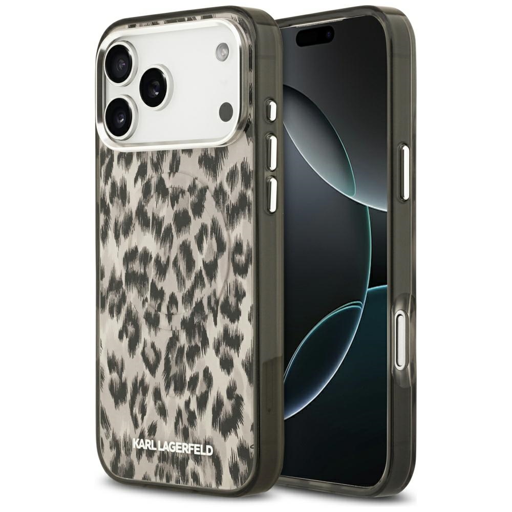 Калъф за iPhone 17 Pro Max - Karl Lagerfeld IML Leopard Pattern MagSafe (KLHMP17XHDLEOICW) - Кафяв
