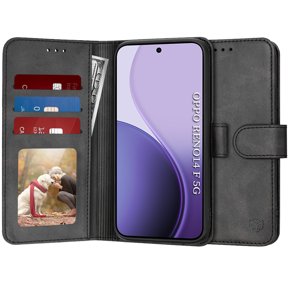 Калъф за Oppo Reno14 F / Reno14 FS 5G - Techsuit Diary Book - Черен