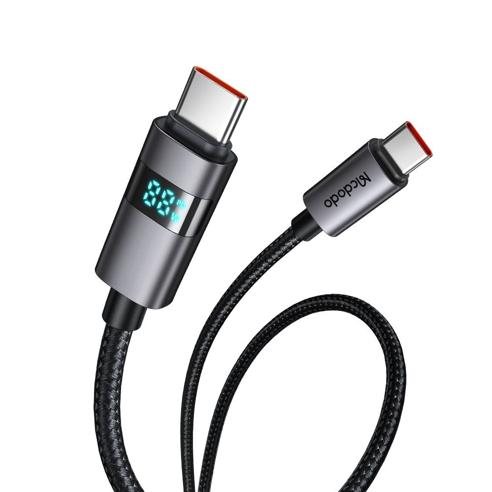 Кабел, Type-C към Type-C, LED дисплей, 100 W, бързо зареждане, 1,2 m - Mcdodo (CA-5610) - Черен