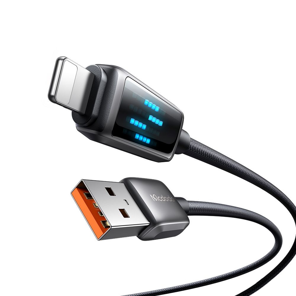 Кабел, USB-A към Lightning, LED дисплей, 1,2 м - Mcdodo (CA-5250) - Черен