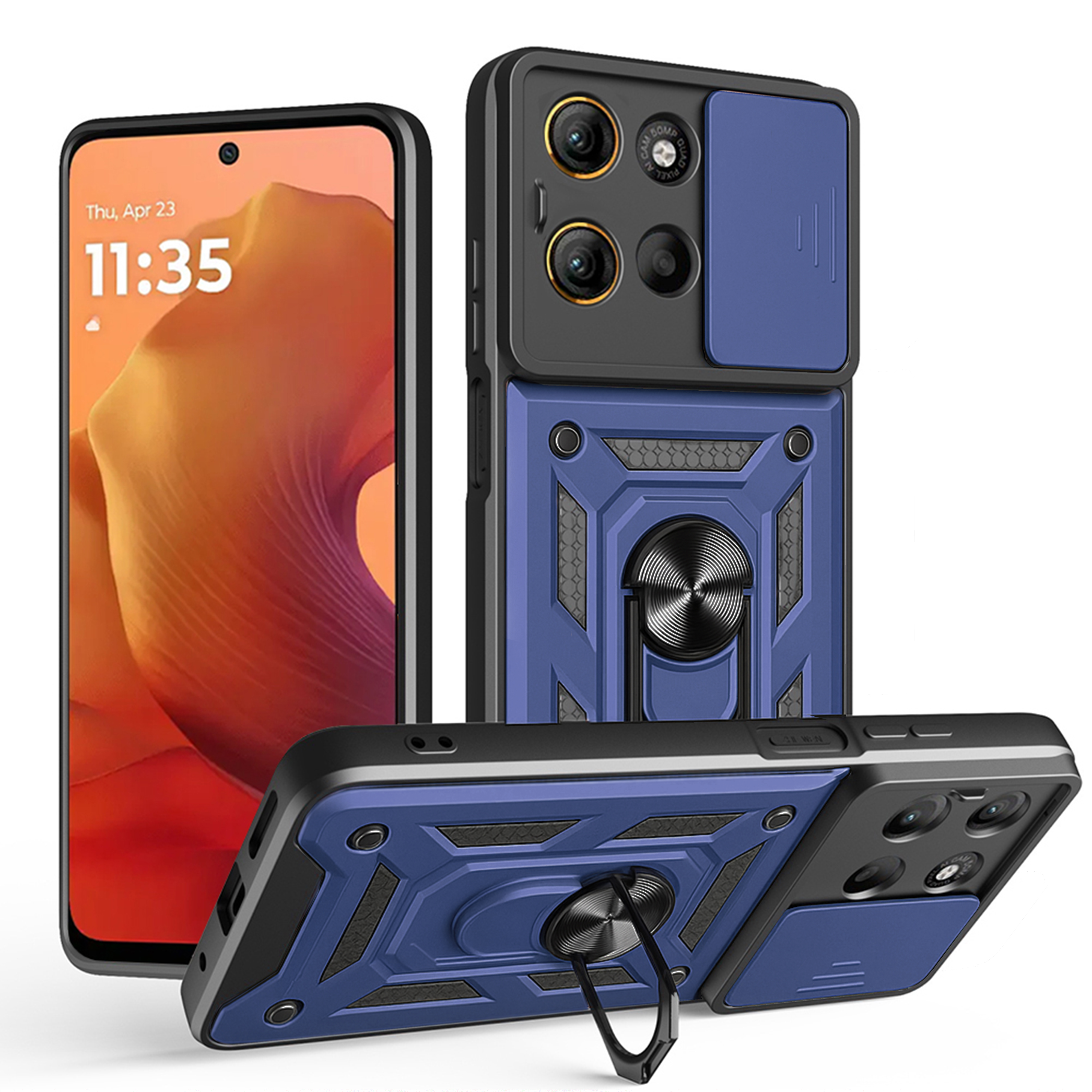 Калъф за Motorola Moto Moto G15 / G15 Power / G17 / G17 Power - Techsuit CamShield Series - Син