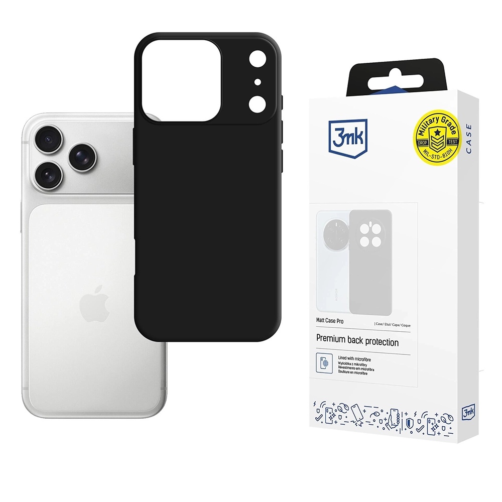 Калъф за iPhone 17 Pro Max - 3mk Matt Case Pro - Черен