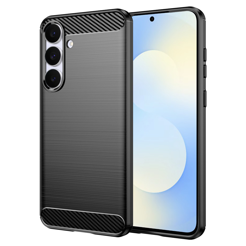 Калъф за Samsung Galaxy S25 FE - Techsuit Carbon Silicone - Черен