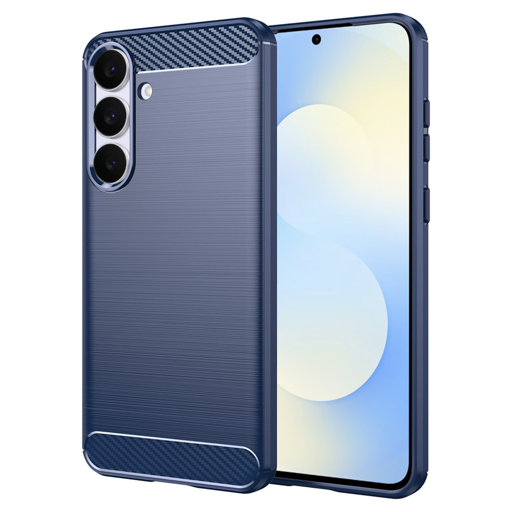 Калъф за Samsung Galaxy S25 FE - Techsuit Carbon Silicone - Син