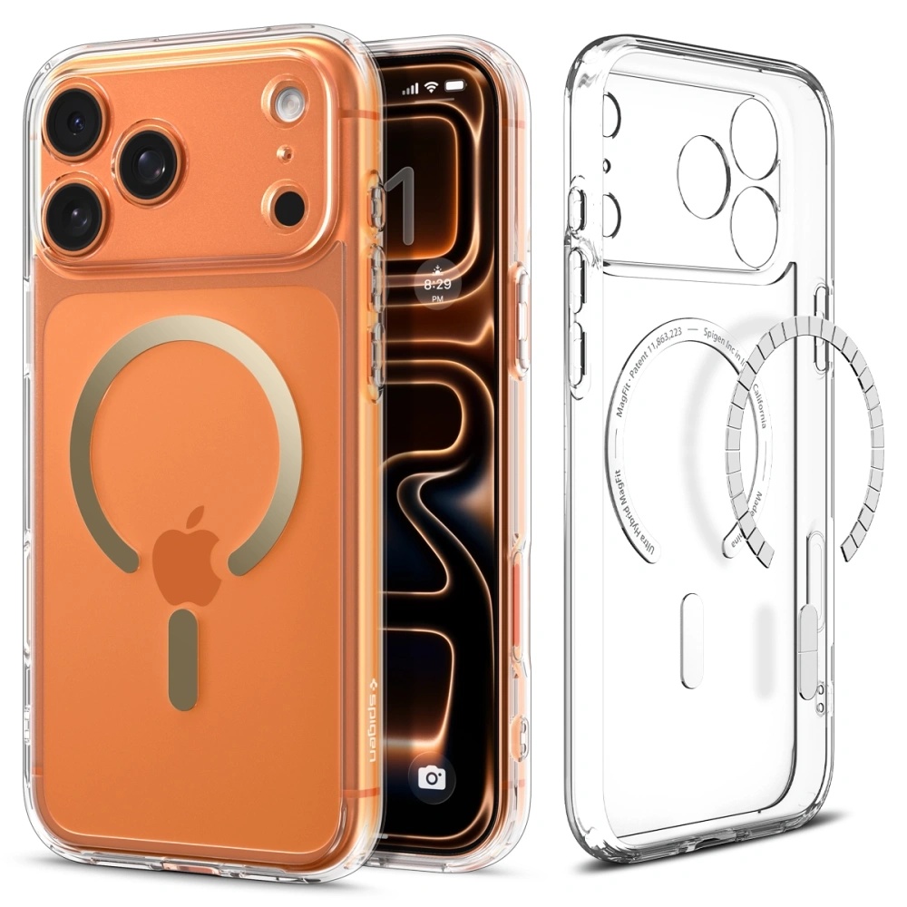 Калъф за iPhone 17 Pro Max - Spigen Ultra Hybrid MagSafe (ACS10284) - Прозрачен/Златист