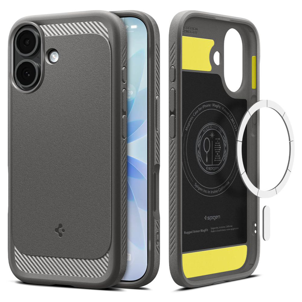 Калъф за iPhone 17 - Spigen Rugged Armor MagSafe (ACS10368) - Сив