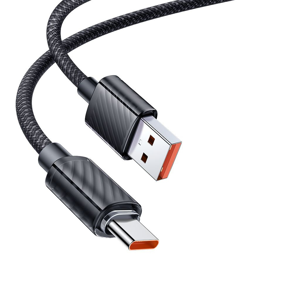 Кабел, Type-C към USB-A, прозрачен, 100 W, 1,2 m - Mcdodo (CA-3650) - Черен