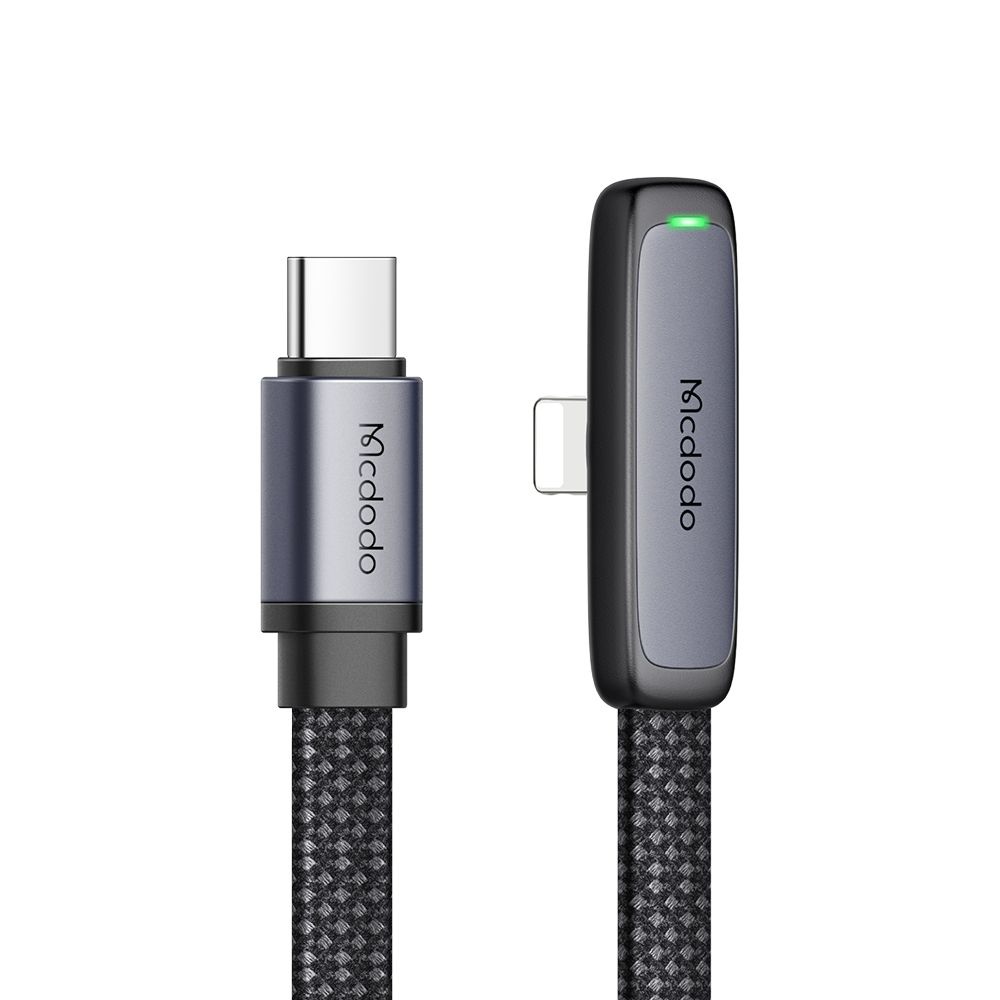 Кабел тип-C към Lightning, 90° дизайн, 36 W, LED индикатор, 1,2 м - Mcdodo (CA-3350) - Черен