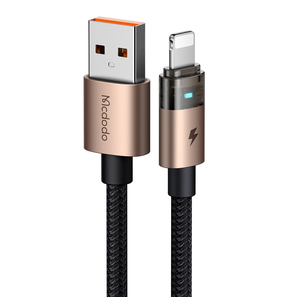 Кабел, USB-A към Lightning, прозрачен, 3A, 1,2 м - Mcdodo (CA-6911) - Desert Златист