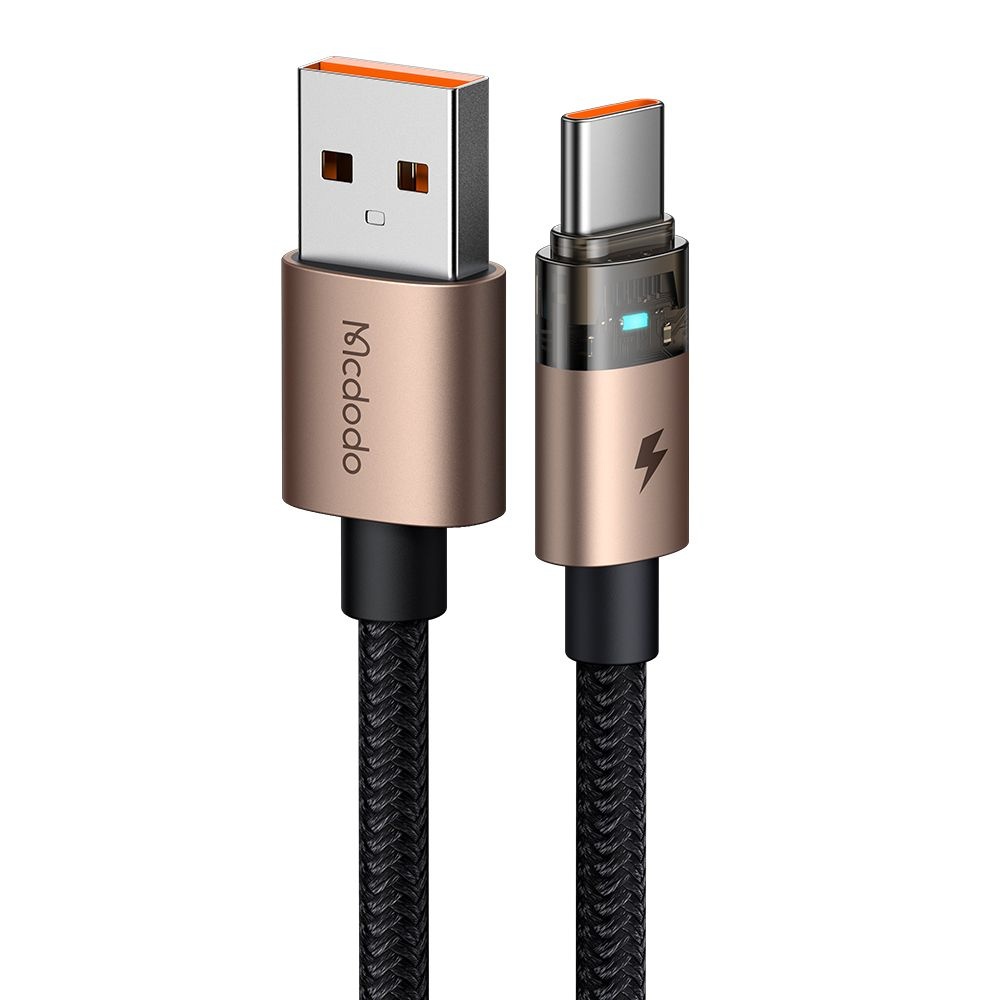 Кабел, USB-C към USB-A, прозрачен, 6A, 1,2 м - Mcdodo (CA-6891) - Desert Златист