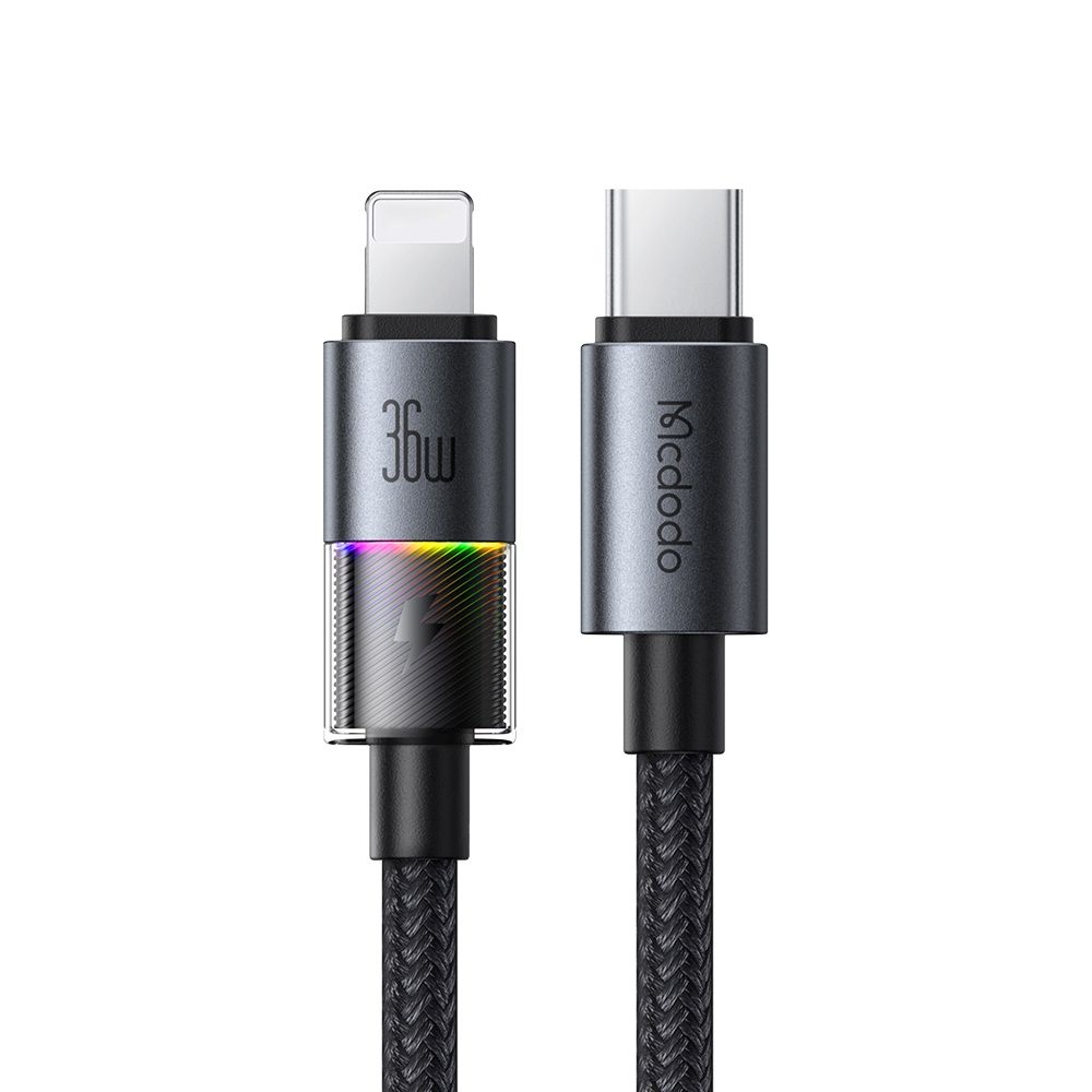 Кабел, USB-C към Lightning, 36W, 3A, 1.2m - Mcdodo (CA-8190) - Черен