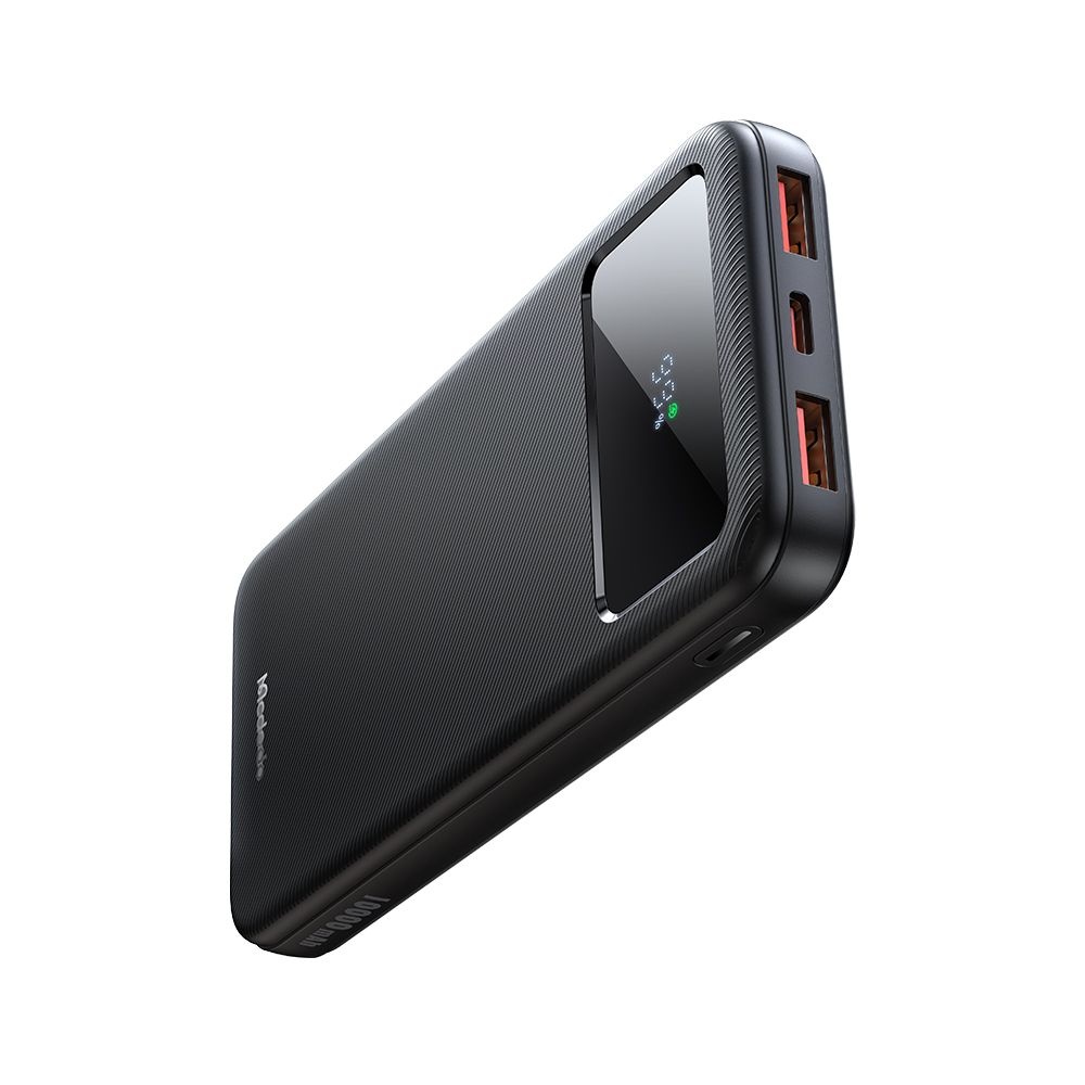 Външна батерия с Type-C + 2x USB-A портове, 10000mAh, 22.5W, LED дисплей - Mcdodo (MC-4220) - Черна