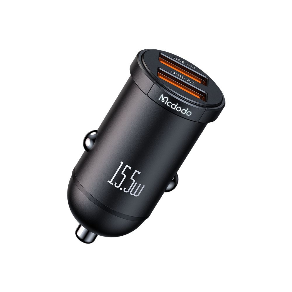 Зарядно за кола, 2x USB-A, компактно, 15,5 W, 12-24 V - Mcdodo Cool Series (CC-2950) - черно