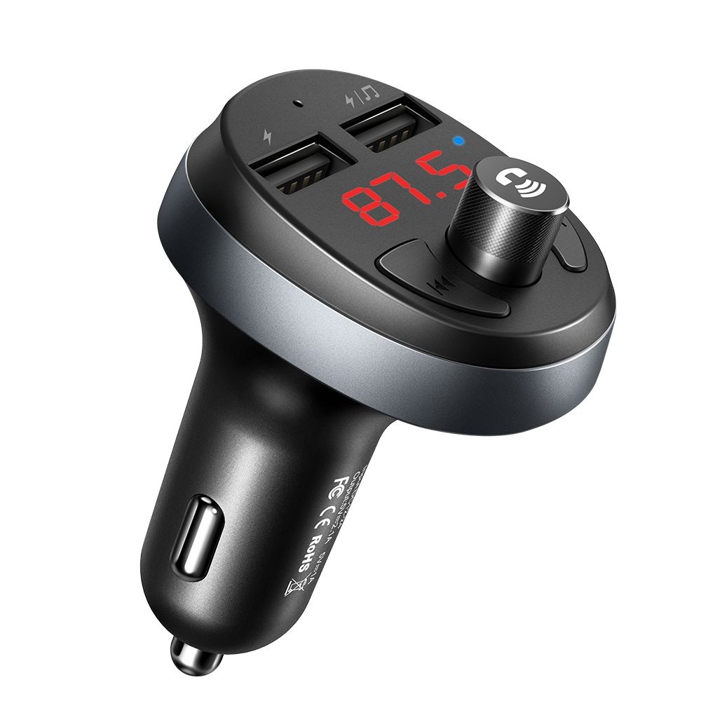 Зарядно за кола с FM модулатор, LED дисплей, 2x USB- Mcdodo (CC-6880) - черно