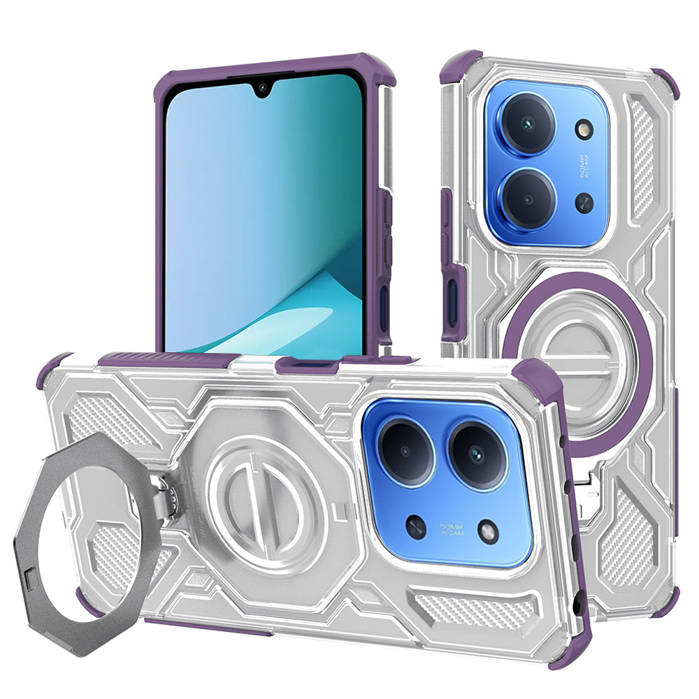 Калъф за Xiaomi Redmi 15C 4G / Redmi 15C 5G / Poco C85 4G - Techsuit Carbon Shield PRO - Лилав прозрачен