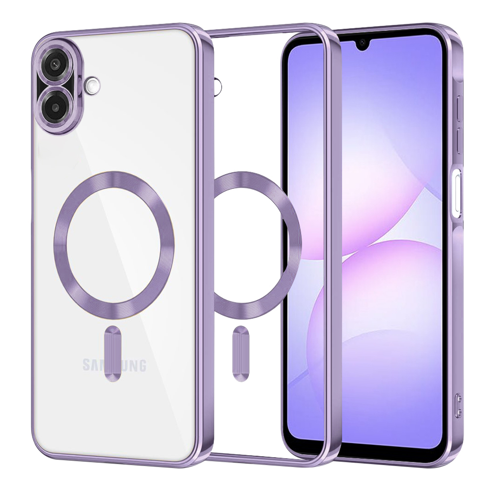 Калъф за Samsung Galaxy A07 4G - Techsuit Luxury Crystal MagSafe - Светло лилав