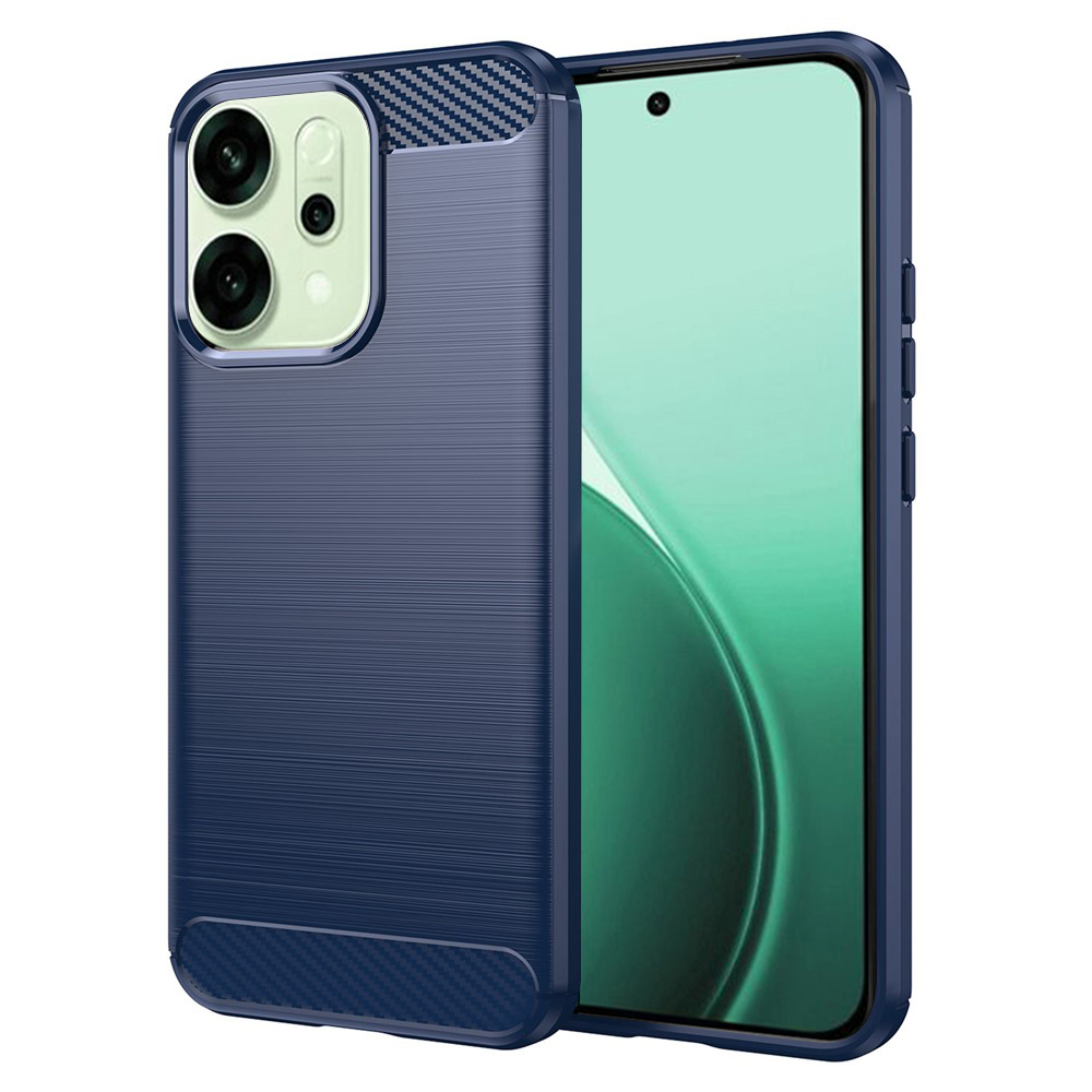 Калъф за Oppo Reno14 - Techsuit Carbon Silicone - Син