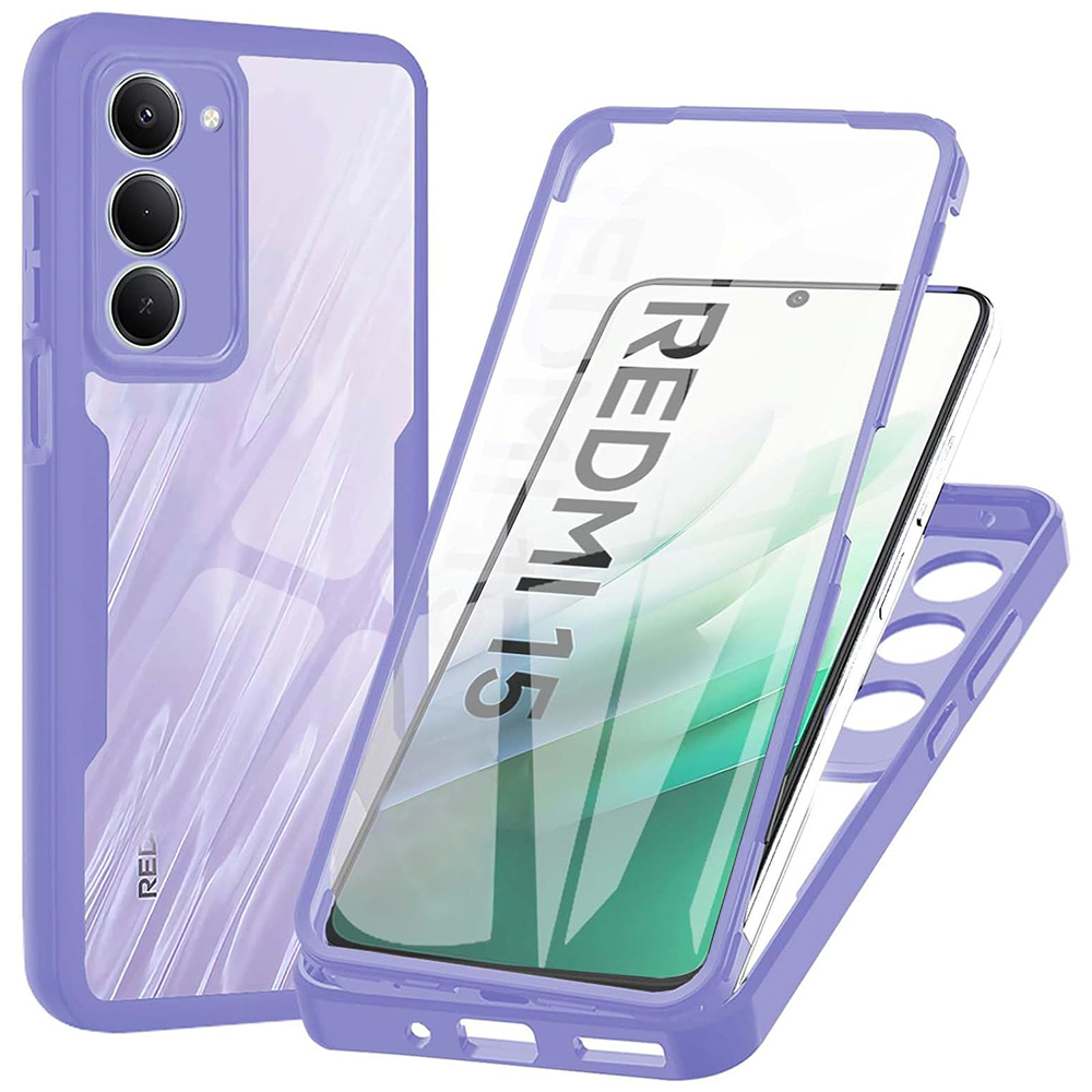 Калъф за Xiaomi Redmi 15 4G / Redmi 15 5G + капак - Techsuit ColorVerse 360 Series - Лилав