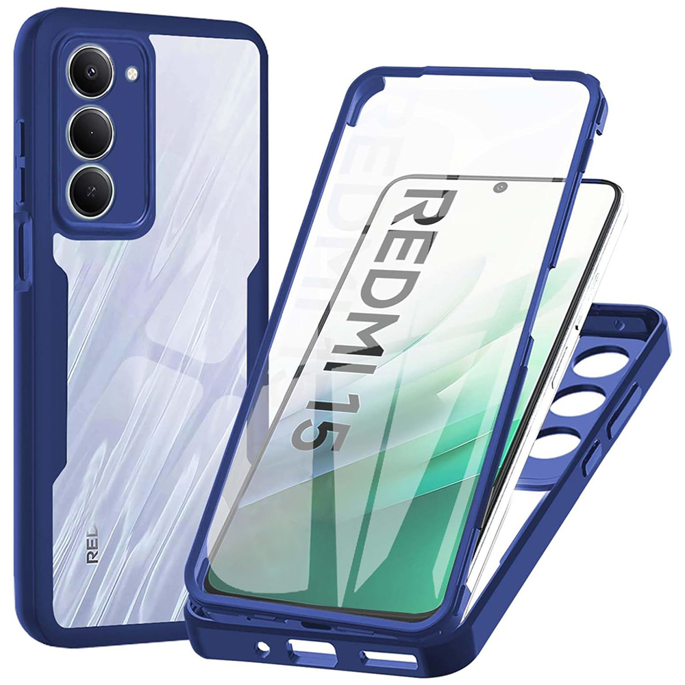 Калъф за Xiaomi Redmi 15 4G / Redmi 15 5G + капак - Techsuit ColorVerse 360 Series - Син