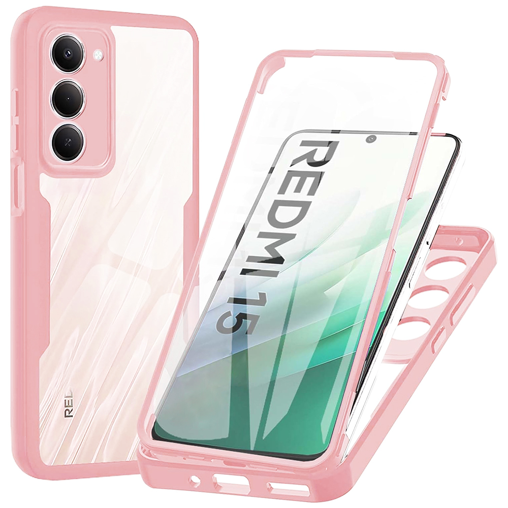 Калъф за Xiaomi Redmi 15 4G / Redmi 15 5G + капак - Techsuit ColorVerse 360 Series - Розов