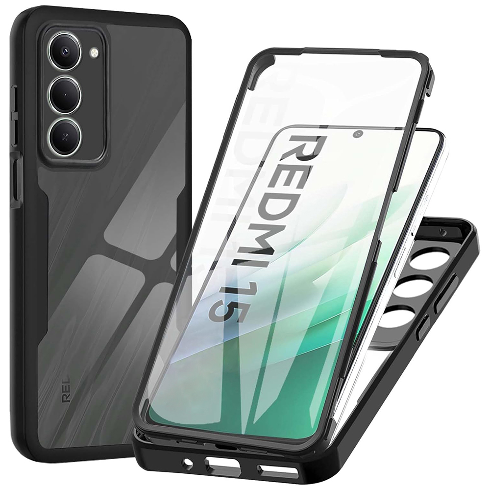 Калъф за Xiaomi Redmi 15 4G / Redmi 15 5G + капак - Techsuit ColorVerse 360 Series - Черен