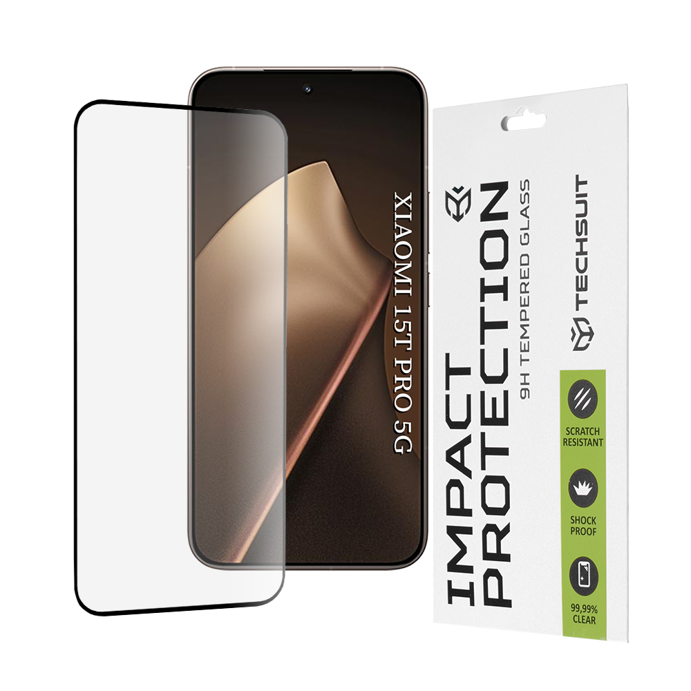 Калъф за Xiaomi 15T Pro - Techsuit 111D Full Cover / Full Glue Glass - Черен