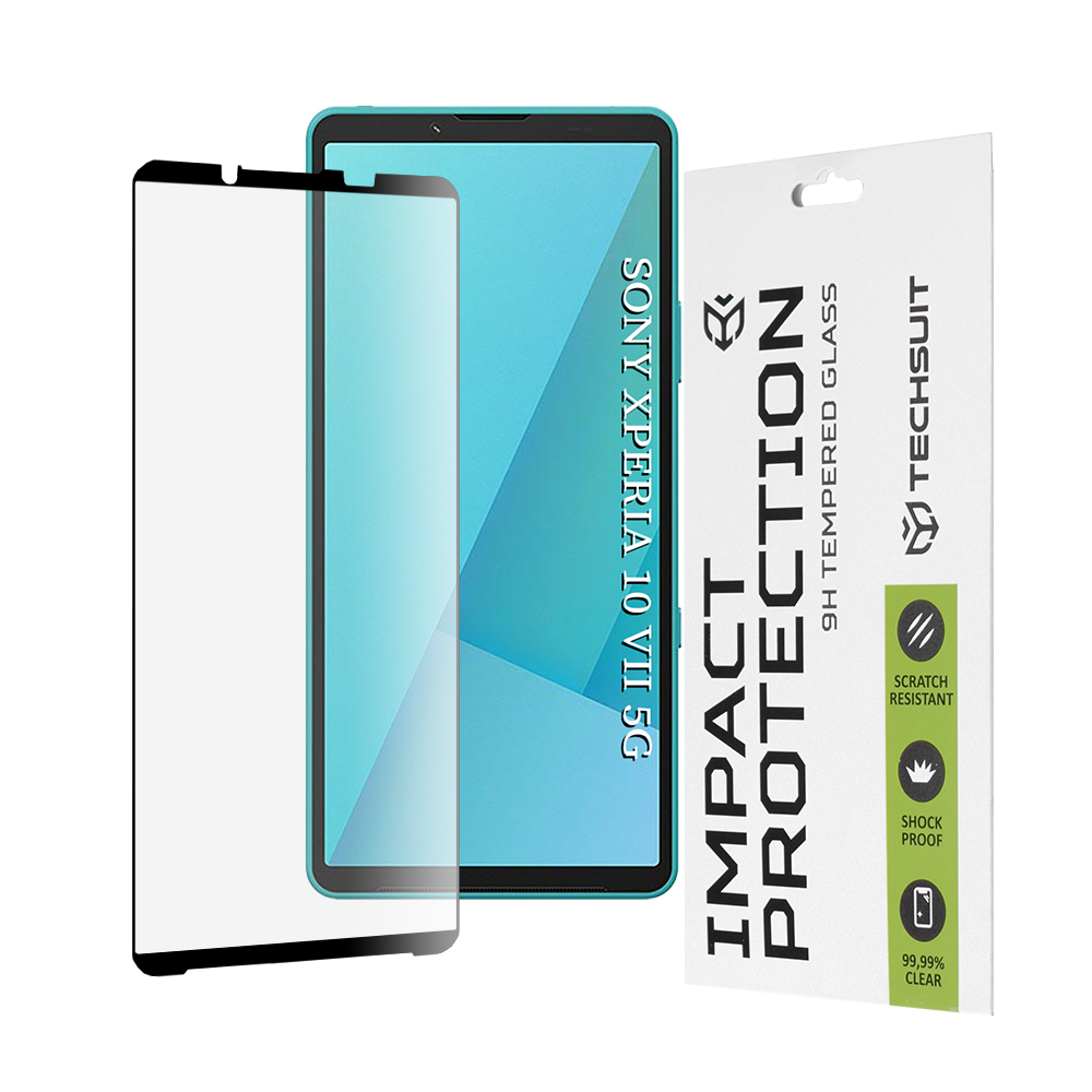 Sony Xperia 10 VII - Techsuit 111D Full Cover / Full Glue Glass - Черен