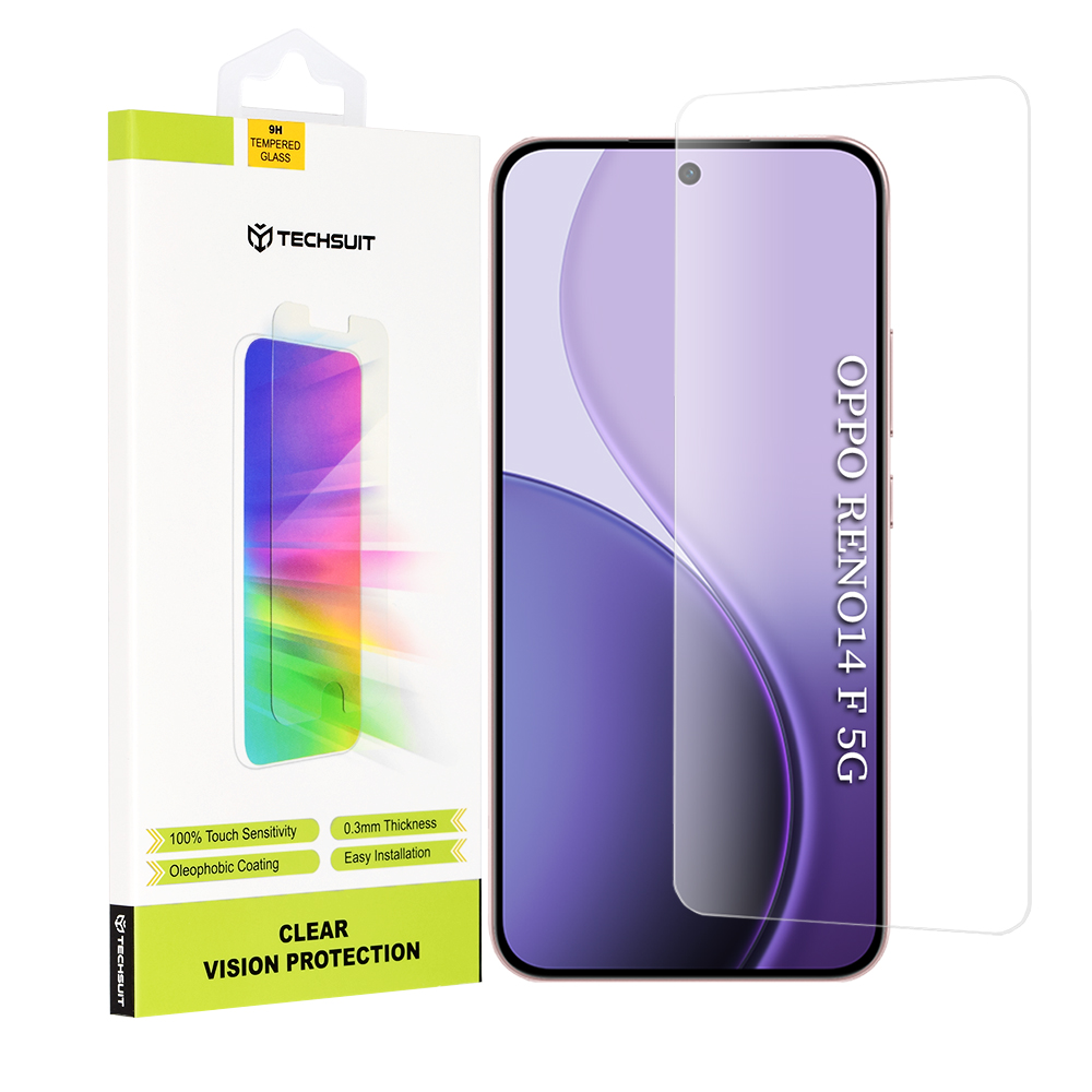 Капак за Oppo Reno14 F / Reno14 FS 5G - Techsuit Прозрачен Vision Glass - Прозрачен