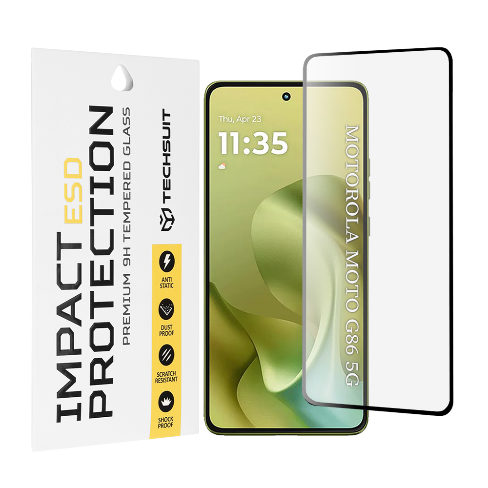 Капак за Motorola Moto G86 / G86 Power - Techsuit ESD Glass - Черен